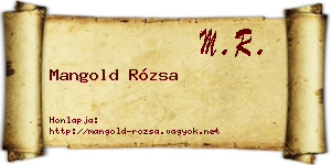 Mangold Rózsa névjegykártya