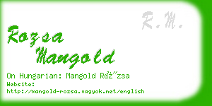 rozsa mangold business card
